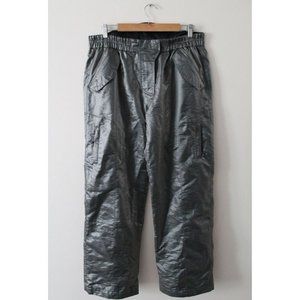 Burberry Insulated Metallic Silver Ski Pants Size Large Water-Resistant